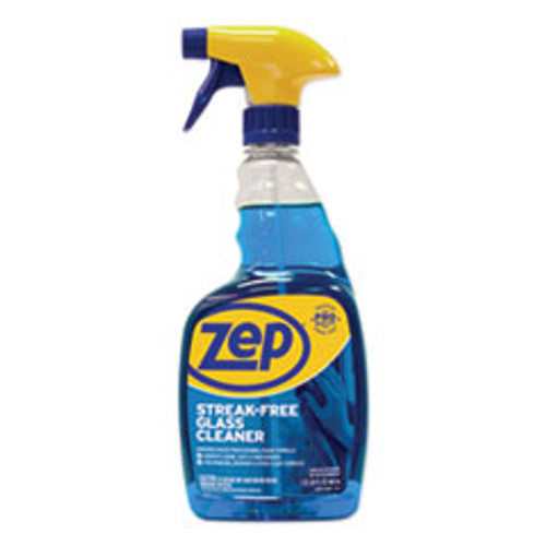 Zep Commercial Streak-Free Glass Cleaner  Pleasant Scent  32 oz Spray Bottle  12 Carton (ZPEZU112032CT)