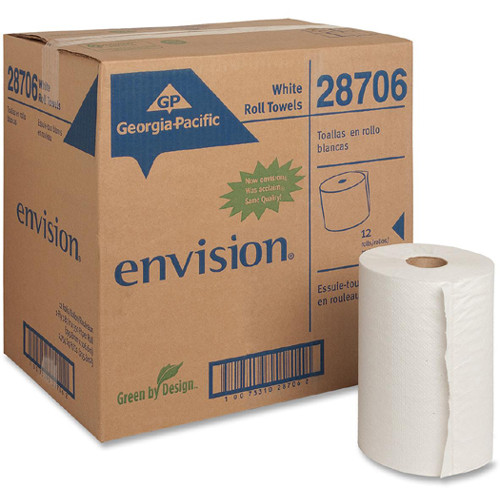 Georgia Pacific Blue Basic Non-Perforated Paper Towel Rolls, 7-7/8