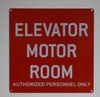 Elevator Motor Room Sign