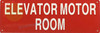 Elevator Motor Room  Safety Sign
