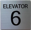 ELEVATOR NUMBER  Safety Sign  Safety Sign with Raised letters & Grade 2 Braille - Includes Red Adhesive pad for Easy Installation - The sensation line (ELEVATOR NUMBER 6)