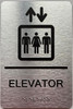 Elevator number  Safety Sign with Raised letters/Image & Grade 2 Braille - Includes Red Adhesive pad for Easy Installation - The park Ave Line (ELEAVTOR)