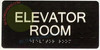 ELEVATOR ROOM  Braille  with Raised Tactile Graphics and Letters -The Sensation line