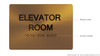 Elevator Room Sign-Antique Brass Gold The Sensation line