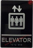 ELEVATOR  Raised letters & Grade 2 Braille - Includes Red Adhesive pad for Easy Installation - The Sensation line