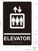 ELEVATOR SIGN Raised letters & Grade 2 Braille - Includes Red Adhesive pad for Easy Installation - The Sensation line