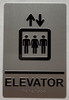 ELEVATOR Signage Raised letters, Raised Image & Grade 2 Braille - Includes Red Adhesive pad for Easy Installation - The Sensation line