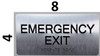 Emergency EXIT Sign Silver-Tactile Touch Braille Sign - The Sensation line