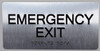 Emergency EXIT  Safety Sign Silver-Tactile Touch Braille  Safety Sign - The Sensation line
