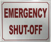 Emergency Shut Off  Safety Sign