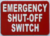 Emergency Shut-Off  Safety Sign