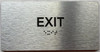 EXIT  with Raised letters/Image & Grade 2 Braille - Includes Red Adhesive pad for Easy Installation - The park Ave Line
