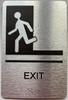 exit Signage with Raised letters/Image & Grade 2 Braille - Includes Red Adhesive pad for Easy Installation - The park Ave Line