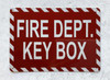 Fire dept key box  Safety Sign/Fire department key box  Safety Sign -zebra line