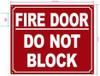 Fire door do not block sign