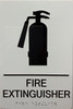 FIRE EXTINGUISHER Signage with Raised letters/Image & Grade 2 Braille - Includes Red Adhesive pad for Easy Installation - The sensation line