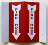 Fire hose 3d projection Signage les deux cotes line x