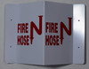 FIRE Hose 3D Projection Sign/FIRE Hose Hallway Sign -Les Deux cotes line