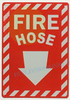 FIRE HOSE ARROW DOWN SIGN -ZEBRA LINE