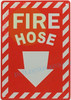 FIRE HOSE ARROW DOWN  Safety Sign -ZEBRA LINE