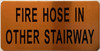 Fire hose in other stairway  Safety Sign - The Gold Mountain Line
