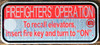 Firefighters Operation to Recall Elevators Insert FIRE Key and Turn to ON  Safety Sign