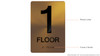 Floor 1  Safety Sign- 1ST Floor  Safety Sign- Antique Brass Gold The Sensation line