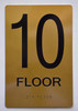 Floor 10 Sign- 10th Floor Sign- Gold The Sensation line