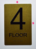 Floor 4 Sign- 4th Floor Sign- Gold The Sensation line