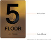 Floor 5 Signage- 5th Floor Signage- Gold The Sensation line