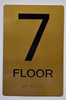 Floor 7  Safety Sign- 7th Floor  Safety Sign- Gold The Sensation line
