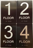 FLOOR NUMBER  Safety Sign - comes with Raised letters & Grade 2 Braille - Includes Adhesive pad for Easy Installation