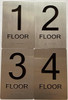 FLOOR NUMBER SIGN - comes with Raised letters & Grade 2 Braille - Includes Adhesive pad for Easy Installation
