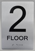 Floor Number  Safety Sign Tactile Graphics Grade 2 Braille Text With Raised Letters Aluminum, Safety  Safety Sign For Office, School Hospital,Brush Silver (Sensation Line)
