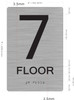 Floor Number Sign Tactile Graphics Grade 2 Braille Text With Raised Letters Aluminum, Safety Sign For Office, School Hospital,Brush Silver