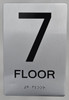 Floor Number Signage Tactile Graphics Grade 2 Braille Text With Raised Letters Aluminum, Safety Signage For Office, School Hospital,Brush Silver