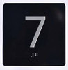 Floor 7- Elevator floor number Jamb Plate sign with braille and raised letter size 4x4 inch -The sensation line ( Black/silver )