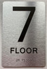 Floor number Signage with Raised letters/Image & Grade 2 Braille - Includes Red Adhesive pad for Easy Installation - The park Ave Line (7th Floor)