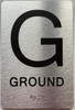 Floor number Signage with Raised letters/Image & Grade 2 Braille - Includes Red Adhesive pad for Easy Installation - The park Ave Line (Ground)