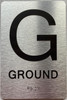 Floor number  Safety Sign with Raised letters/Image & Grade 2 Braille - Includes Red Adhesive pad for Easy Installation - The park Ave Line (Ground)