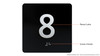 Elevator floor 8 black jamb plate 8 black sign