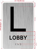 Floor number  Safety Sign with Raised letters/Image & Grade 2 Braille - Includes Red Adhesive pad for Easy Installation - The park Ave Line (Lobby Floor)