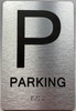 Floor number sign with Raised letters/Image & Grade 2 Braille - Includes Red Adhesive pad for Easy Installation - The park Ave Line (Parking Floor)