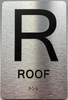 Floor number  with Raised letters/Image & Grade 2 Braille - Includes Red Adhesive pad for Easy Installation - The park Ave Line (Roof Floor)