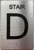 Floor number  with Raised letters/Image & Grade 2 Braille - Includes Red Adhesive pad for Easy Installation - The park Ave Line (STAID D)