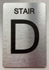 Floor number Signage with Raised letters/Image & Grade 2 Braille - Includes Red Adhesive pad for Easy Installation - The park Ave Line (STAID D)
