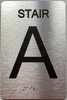 Floor number  with Raised letters/Image & Grade 2 Braille - Includes Red Adhesive pad for Easy Installation - The park Ave Line (STAIR A)