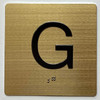 G Elevator Jamb Plate Signage With Braille and raised number-Elevator GROUND floor number Signage - The sensation line