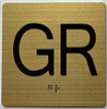 GR Elevator Jamb Plate sign With Braille and raised number-Elevator GROUND floor number sign - The sensation line