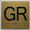 GR Elevator Jamb Plate  Safety Sign With Braille and raised number-Elevator GROUND floor number  Safety Sign - The sensation line